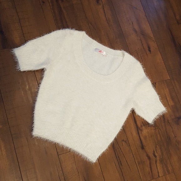 American Apparel Sweaters - American Apparel -  Fuzzy White Crop Sweater